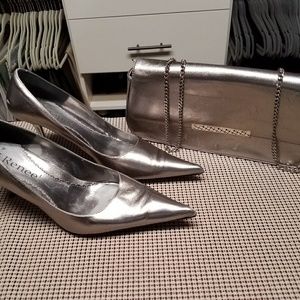 SILVER PURSE / SHOE SET (8M)